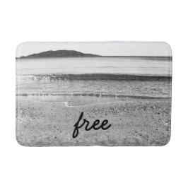 Tapete De Banheiro Praia da Areia Branca Livre e Preta