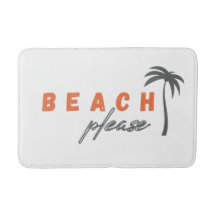 praia, por favor. palmeira. Bath Mat moderno
