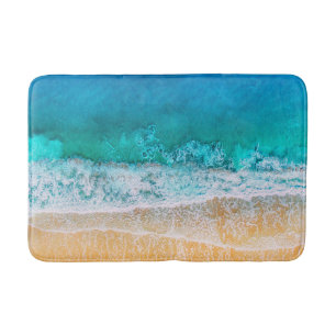 Tapete De Banheiro Praia Walk Ocean Teal Waves Water Breeze