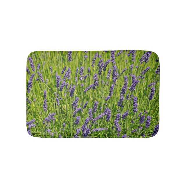 Tapete De Banheiro Prata de flores lavandas (frente)