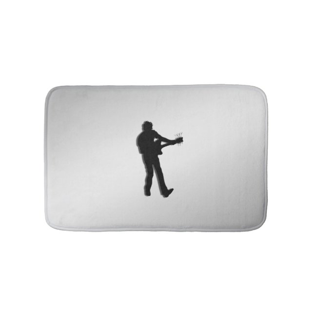 Tapete De Banheiro Prata do tocador de guitarra (frente)