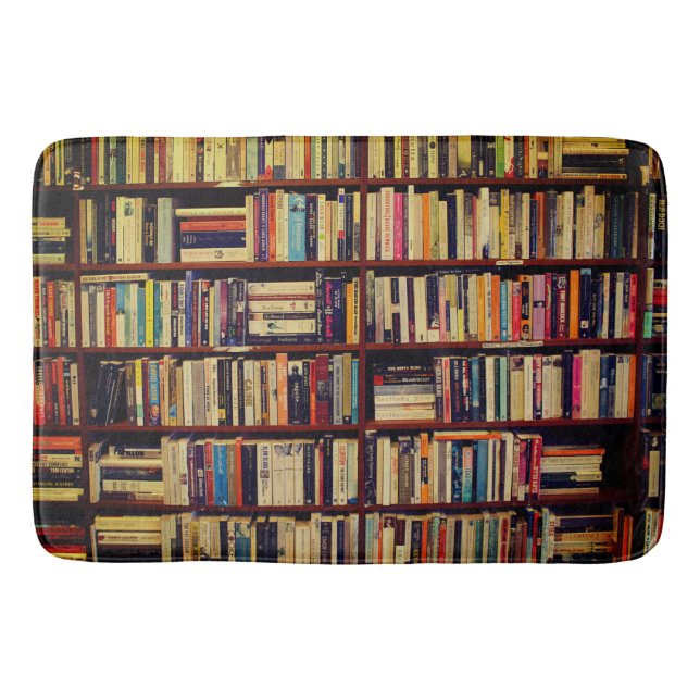 Tapete De Banheiro Prateleiras de Biblioteca (Frente)