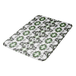 Tapete De Banheiro Preto e branco com verde, o formato de linhas virt