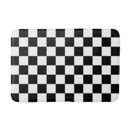 Tapete De Banheiro Preto e branco verificados