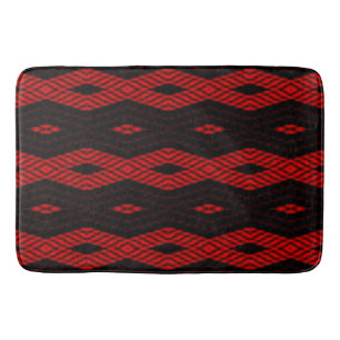 Tapete De Banheiro Preto e Vermelho Crochados