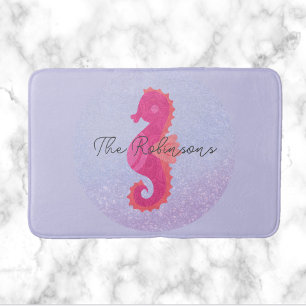Tapete De Banheiro Pretty Little Pink Seahorse