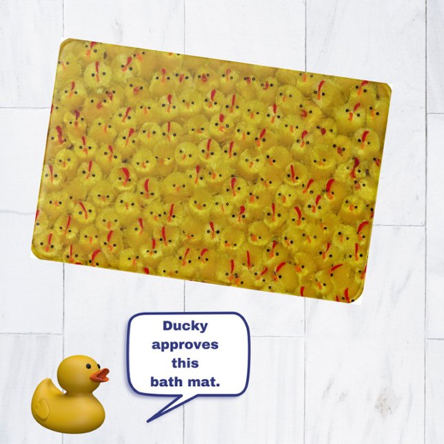 Tapete De Banheiro Primavera de Padrão de Pintinho Amarelo e Moderno  (Add spring flare to your bathroom with this fun, yellow chick pattern bathmat!)