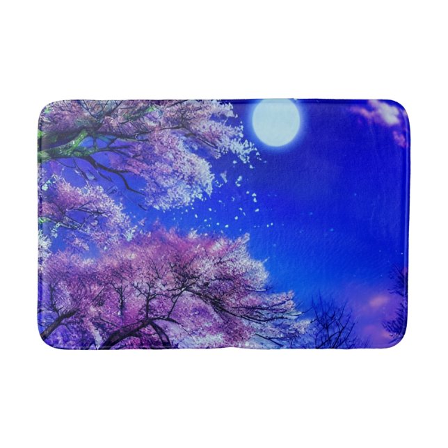 Tapete De Banheiro Primavera, lua, céu azul. (Frente)
