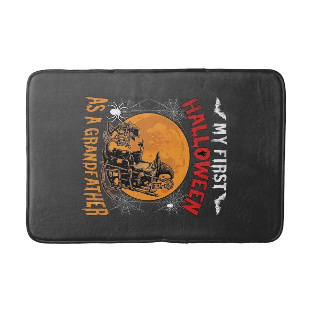Tapete De Banheiro Primeiro Halloween como Avô Feiticeiro Morcego Lua (Frente)