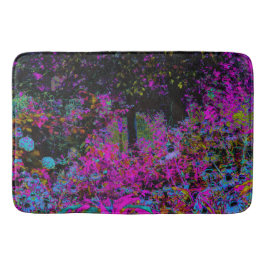Tapete De Banheiro Psicodélico, Rosa Quente e Jardim Negro