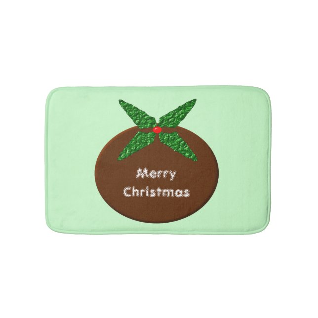 Tapete De Banheiro Pudim de Natal Personalizado Bath Mat (frente)