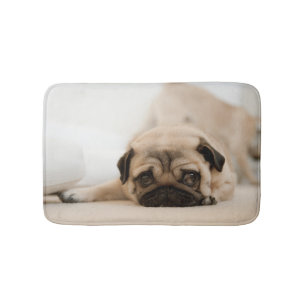 Tapete De Banheiro Pug da fêmea de Tan