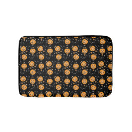 Tapete De Banheiro Pumpkin Candy Balde Padrão Laranja Negro