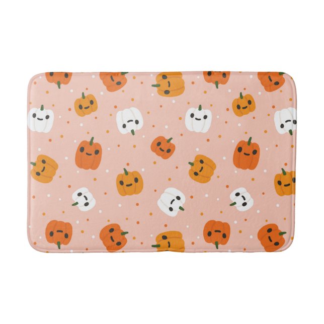 Tapete De Banheiro Pumpkin Cute Kawaii Enfrenta Padrão (Frente)