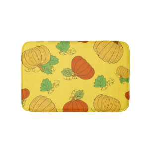 Tapete De Banheiro Pumpkin Doodle: Mão Desenhada Sem Costura