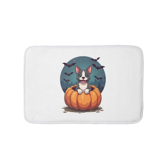 Tapete De Banheiro Pumpkin Pitbull Smile (frente)