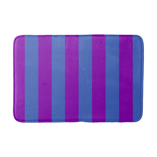 Tapete De Banheiro Purple and Blue Stripes (Frente)