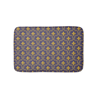 Tapete De Banheiro Purple and gold fleur-de-lys quatrefoil pattern
