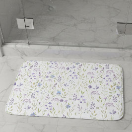 Tapete De Banheiro Purple Floral Bath Mat