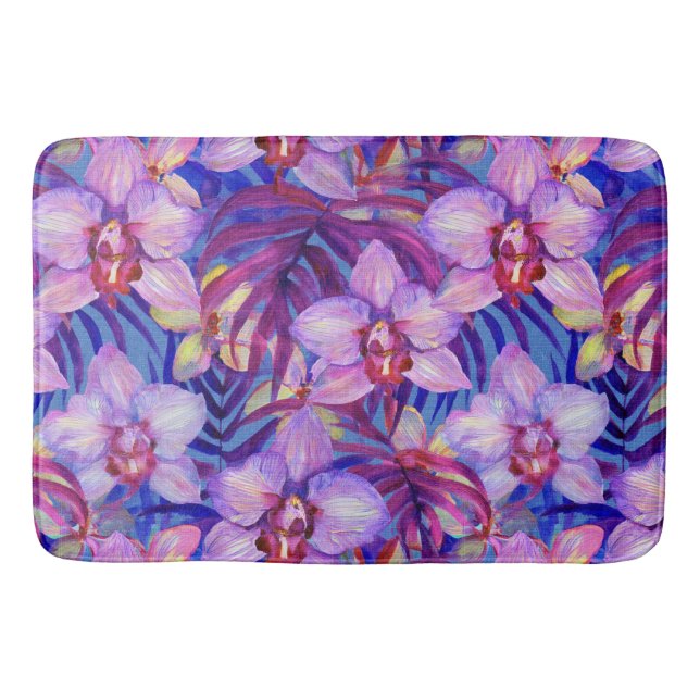 Tapete De Banheiro Purple orchid pattern (Frente)