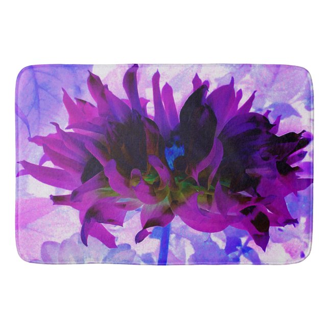 Tapete De Banheiro Púrpura e preto Cactus Dahlia (Frente)