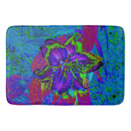 Tapete De Banheiro Púrpura Psicodélica e Verde limão Flor