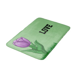 Tapete De Banheiro Púrpura Tulip Floral Sage Amor Verde