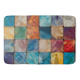 Tapete De Banheiro Quadrados Coloridos