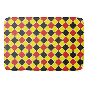 Tapete De Banheiro Quadrados Padrão preto vermelho branco + sua ideia