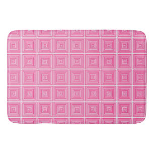 Tapete De Banheiro Quadrados Rosa Concentrados