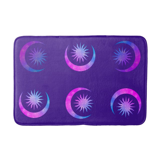 Tapete De Banheiro Quarto Zen Violeta Índigo Roxo Lua e Sol (Frente)