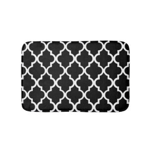 Tapete De Banheiro Quatrefoil preto e branco telha o teste padrão