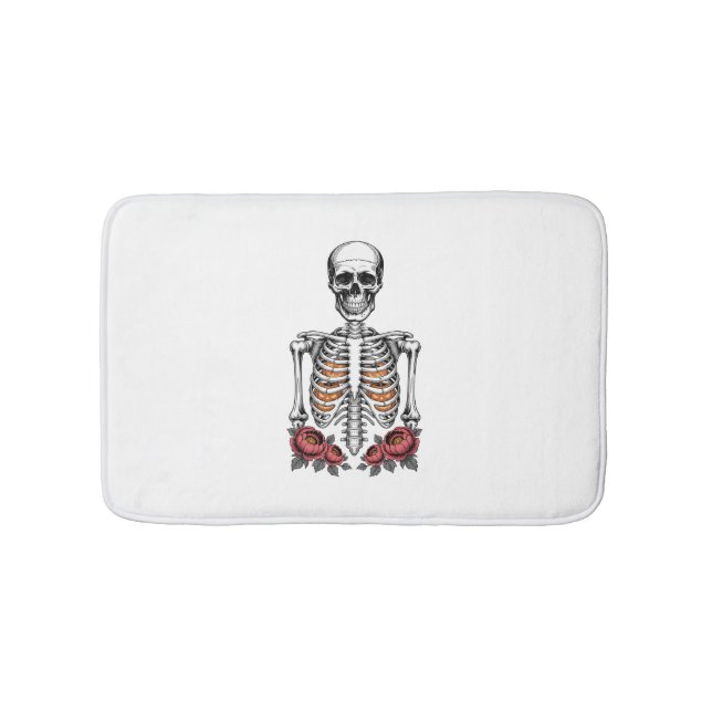 Tapete De Banheiro Quebra de Pumpkin Engraçado Skeleton (frente)