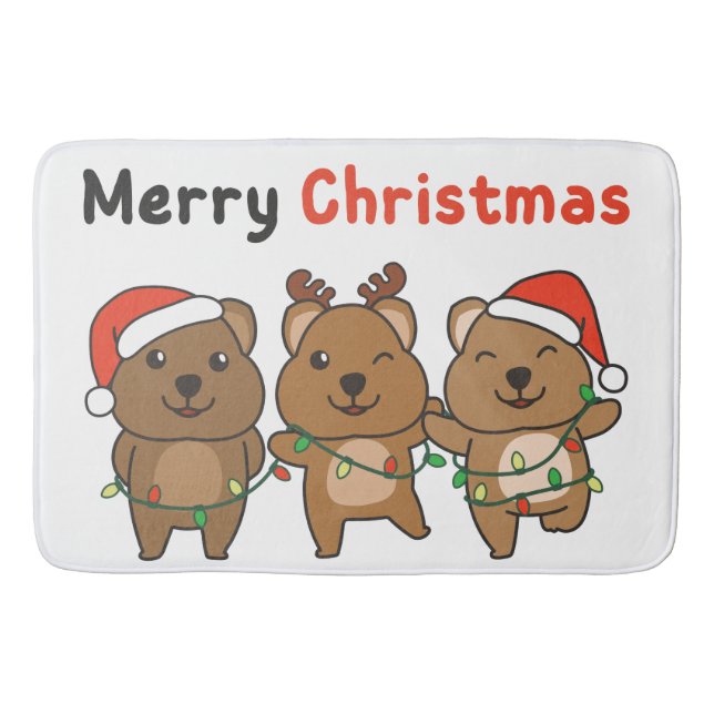 Tapete De Banheiro Quokka Natal - Quokka Feliz Natal (Frente)