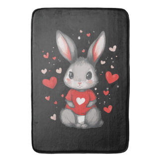 Tapete De Banheiro Rabbit Lover Heart Girl