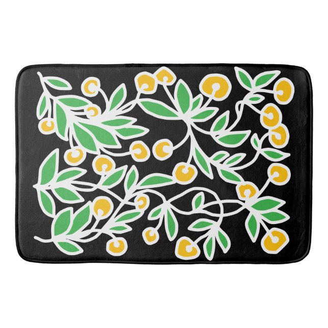 Tapete De Banheiro Rabisco amarelo e verde (Frente)