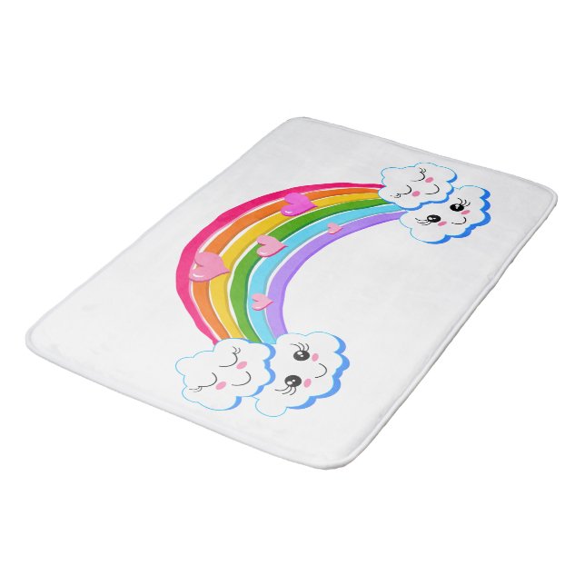 Tapete De Banheiro Rainbow Clouds Bathmat (Angulado)