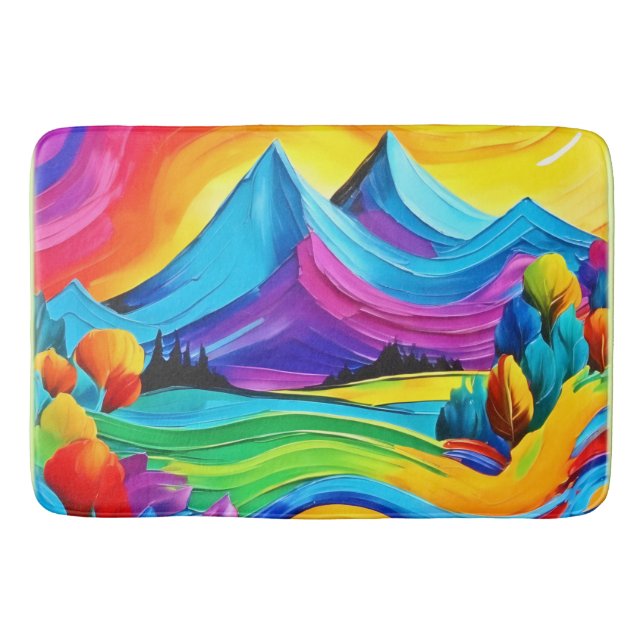 Tapete De Banheiro Rainbow Mountain Majestade Art (Frente)