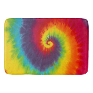 Tapete De Banheiro Rainbow Swirl Tie Dye Groovy Legal Colorido