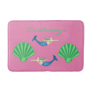 Tapete De Banheiro Raio Azul Sereia Nadando Trovão_Cove
