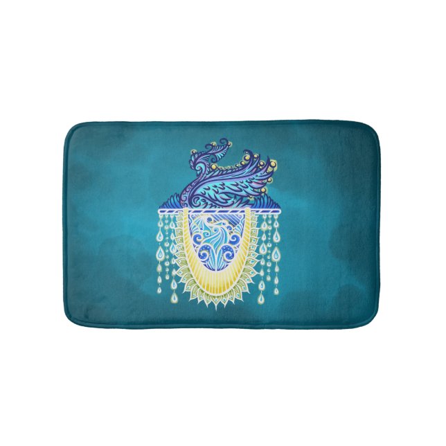 Tapete De Banheiro Raio de Peacock Real (frente)