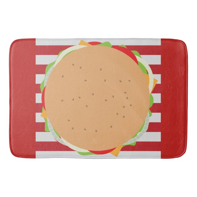 Tapete De Banheiro Receptáculo gritante de Hamburger Cheeseburger (Frente)