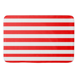Tapete De Banheiro Red and White Cabana Stripes 