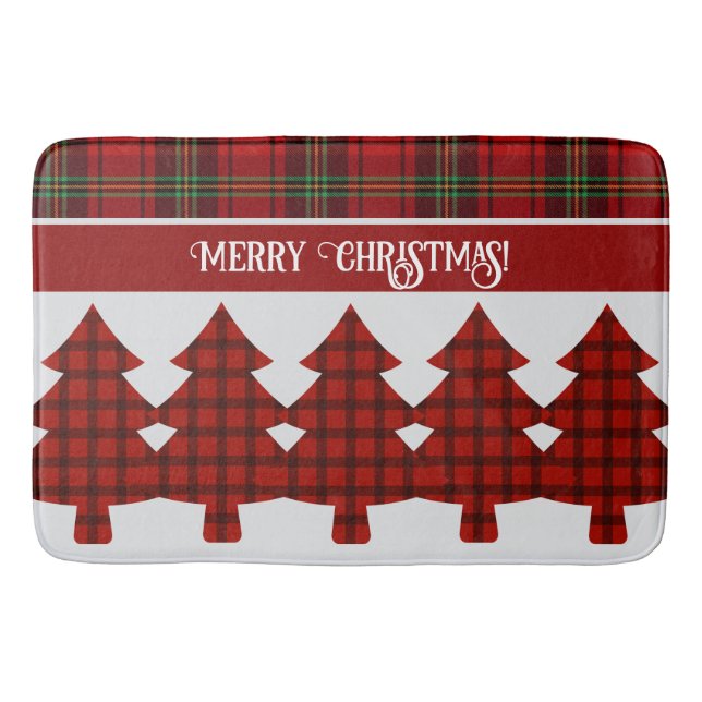 Tapete De Banheiro Red Black Green Cozy Tartan (Frente)
