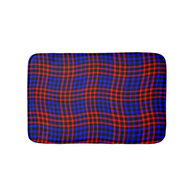 Tapete De Banheiro Red Blue Plaid Checker Seamless Pattern (frente)