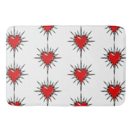 Tapete De Banheiro Red Chrome Spiked Heart Sigil Bath Mat