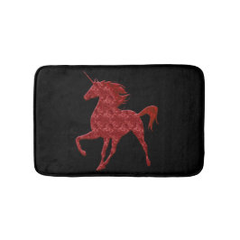 Tapete De Banheiro Red Fire Unicorn Bath Mat