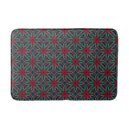 Tapete De Banheiro Red Floral With Green and Blue