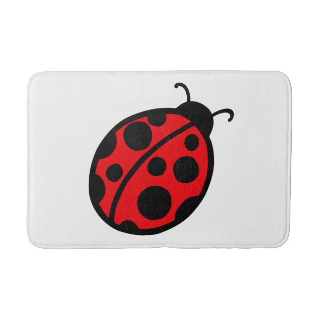 Tapete De Banheiro Red Ladybug Bathroom Bath Mat Rug (Frente)