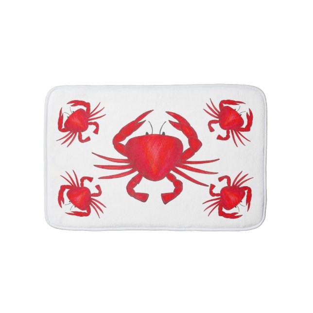 Tapete De Banheiro Red Maryland Hardshell Crab Crustacean Beach (frente)